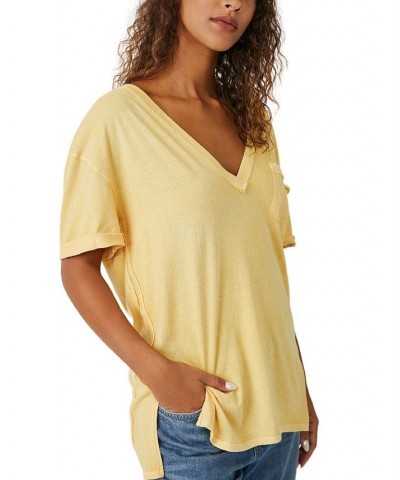 Women's Keep Me V-Neck T-Shirt Peach Sunrise $36.04 Tops