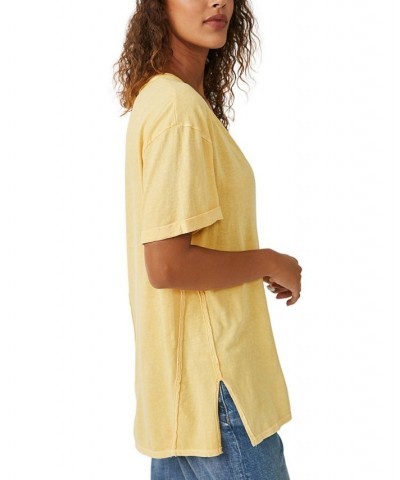 Women's Keep Me V-Neck T-Shirt Peach Sunrise $36.04 Tops