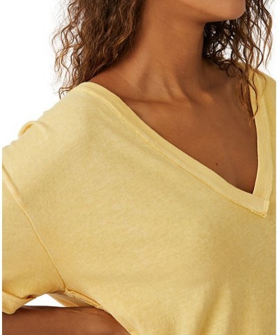 Women's Keep Me V-Neck T-Shirt Peach Sunrise $36.04 Tops