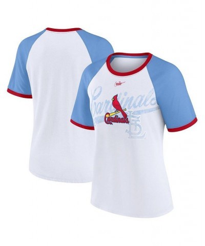 Women's White St. Louis Cardinals Rewind Color Remix Fashion Raglan T-shirt White $21.00 Tops