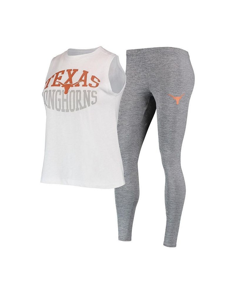 Women's Charcoal White Texas Longhorns Tank Top and Leggings Sleep Set Charcoal, White $35.74 Pajama