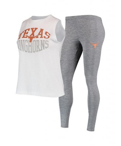 Women's Charcoal White Texas Longhorns Tank Top and Leggings Sleep Set Charcoal, White $35.74 Pajama