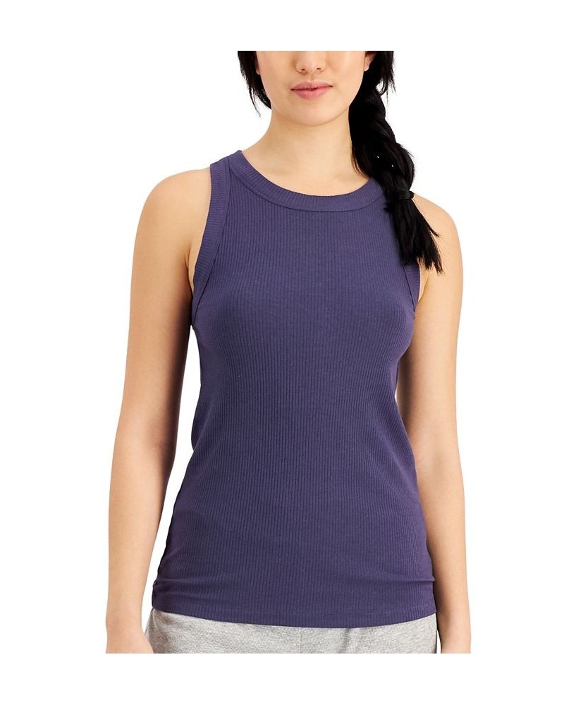 Women's High-Neck Pajama Tank Top Blue $10.42 Sleepwear