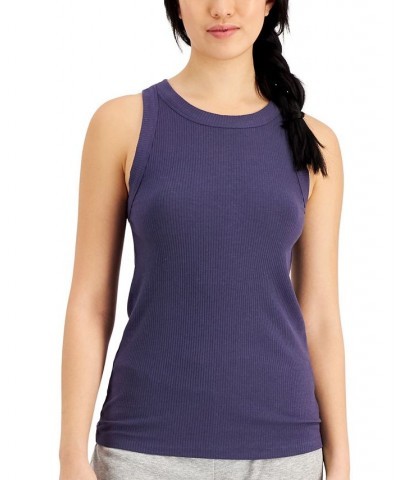 Women's High-Neck Pajama Tank Top Blue $10.42 Sleepwear