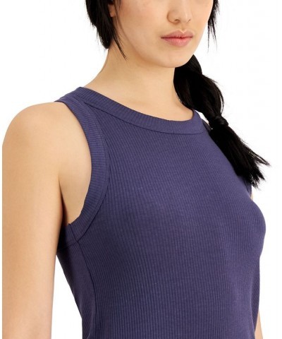 Women's High-Neck Pajama Tank Top Blue $10.42 Sleepwear