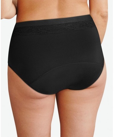 Women's Beautifully Confident Brief Period Underwear With Light Leak Protection DFLLB1 Black $10.64 Panty