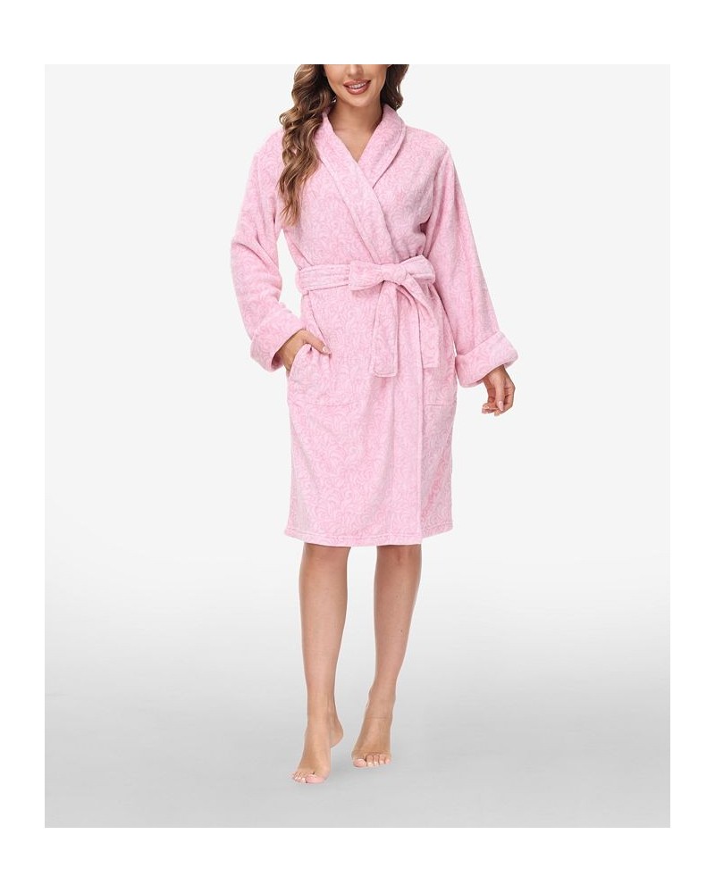 Women's Printed Plush Robe Scrolls $25.91 Sleepwear