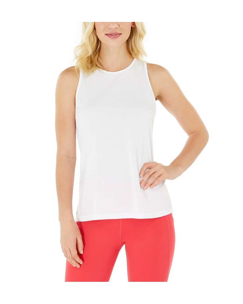 Women's Essentials Heathered Keyhole-Back Tank Top Bright White $9.87 Tops