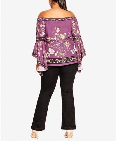 Trendy Plus Size Cordelia Top Purple Baroque Board $38.85 Tops