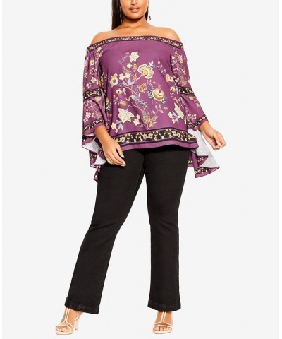 Trendy Plus Size Cordelia Top Purple Baroque Board $38.85 Tops