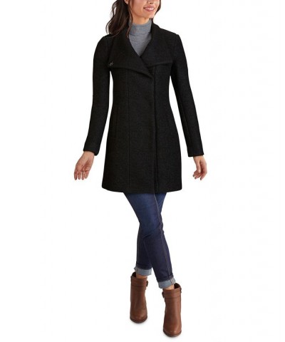 Asymmetrical Bouclé Walker Coat Black $100.75 Coats