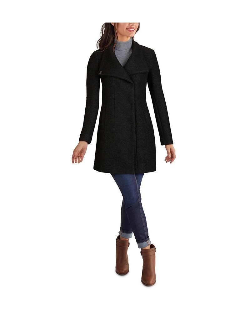 Asymmetrical Bouclé Walker Coat Black $100.75 Coats