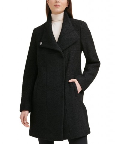 Asymmetrical Bouclé Walker Coat Black $100.75 Coats