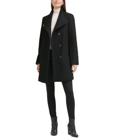 Asymmetrical Bouclé Walker Coat Black $100.75 Coats