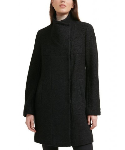 Asymmetrical Bouclé Walker Coat Black $100.75 Coats