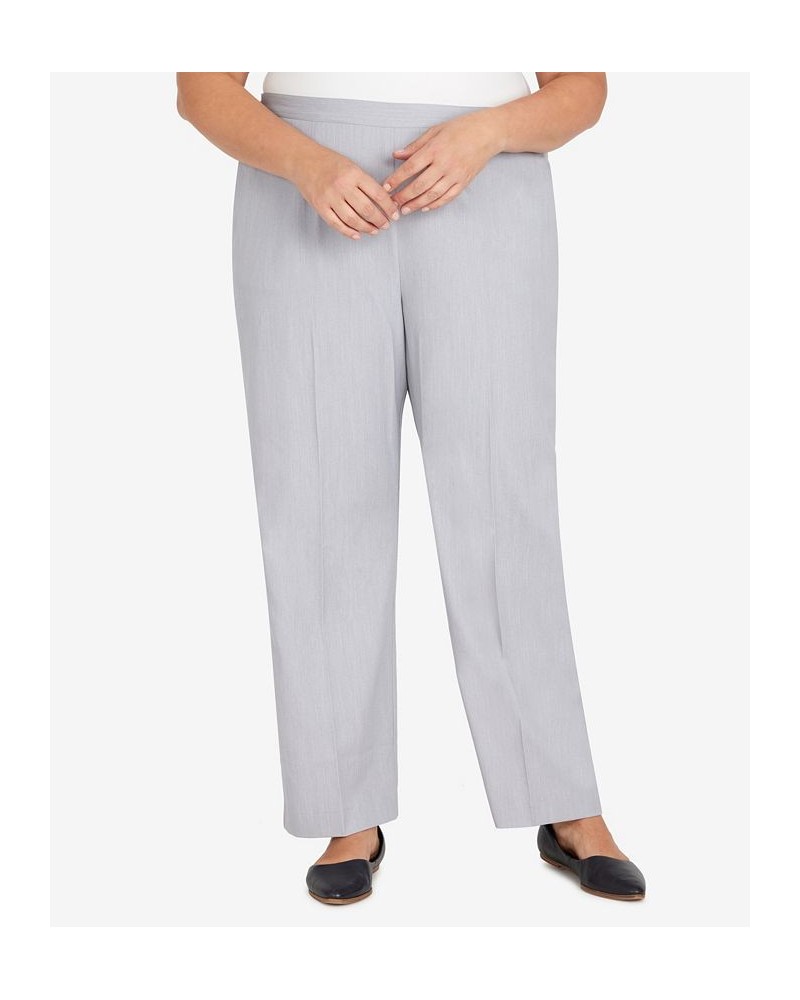 Plus Size Lady Like Chic Short Length Pull On Pants Gray $34.29 Pants