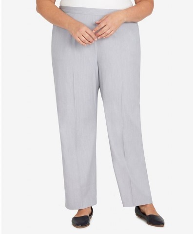 Plus Size Lady Like Chic Short Length Pull On Pants Gray $34.29 Pants