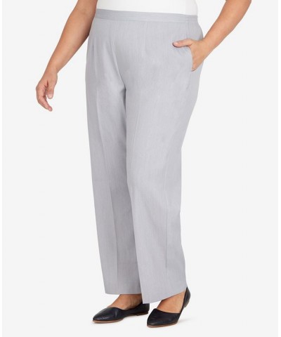 Plus Size Lady Like Chic Short Length Pull On Pants Gray $34.29 Pants