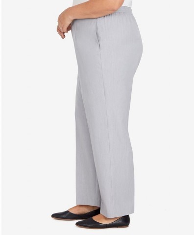 Plus Size Lady Like Chic Short Length Pull On Pants Gray $34.29 Pants