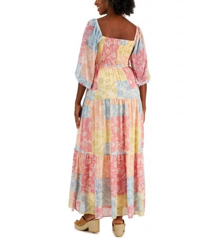 Serena Printed Chiffon Smocked-Detail Tiered Maxi Dress Rose/peach $39.50 Dresses