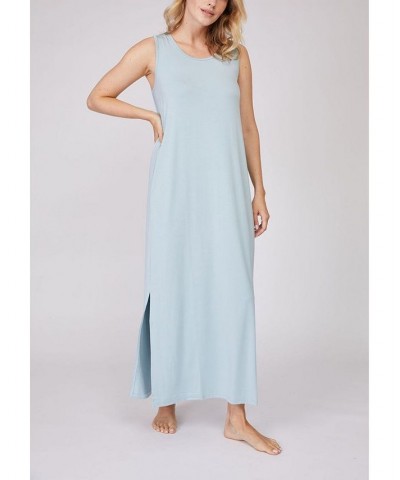 Pleated Back Drape Dress Blue $27.43 Sleepwear