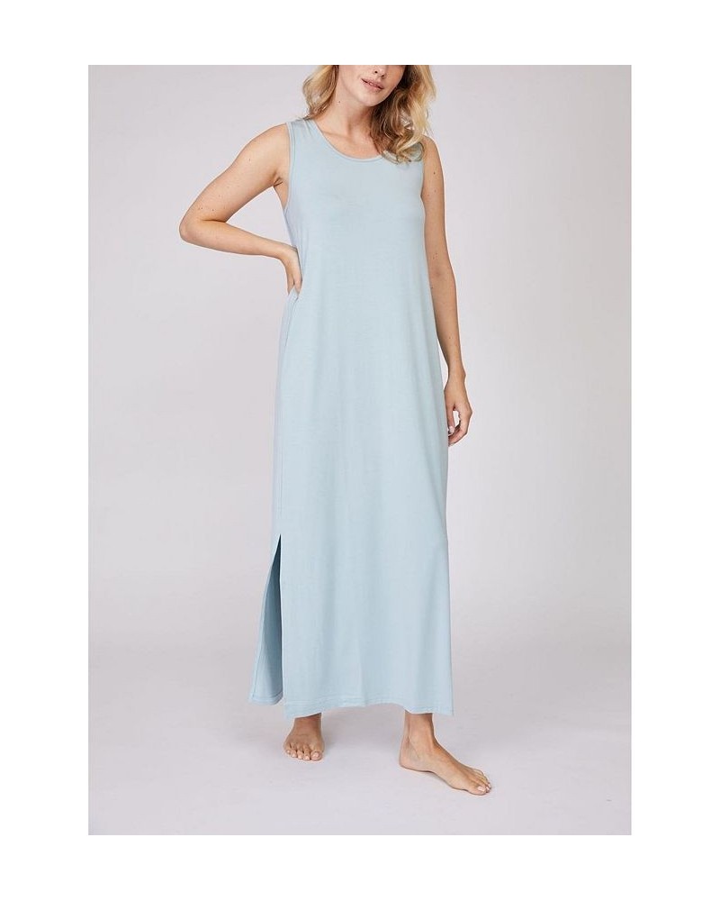 Pleated Back Drape Dress Blue $27.43 Sleepwear