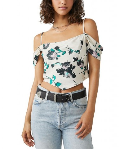 Women's Cassandra Floral-Print Blouse White $30.10 Tops