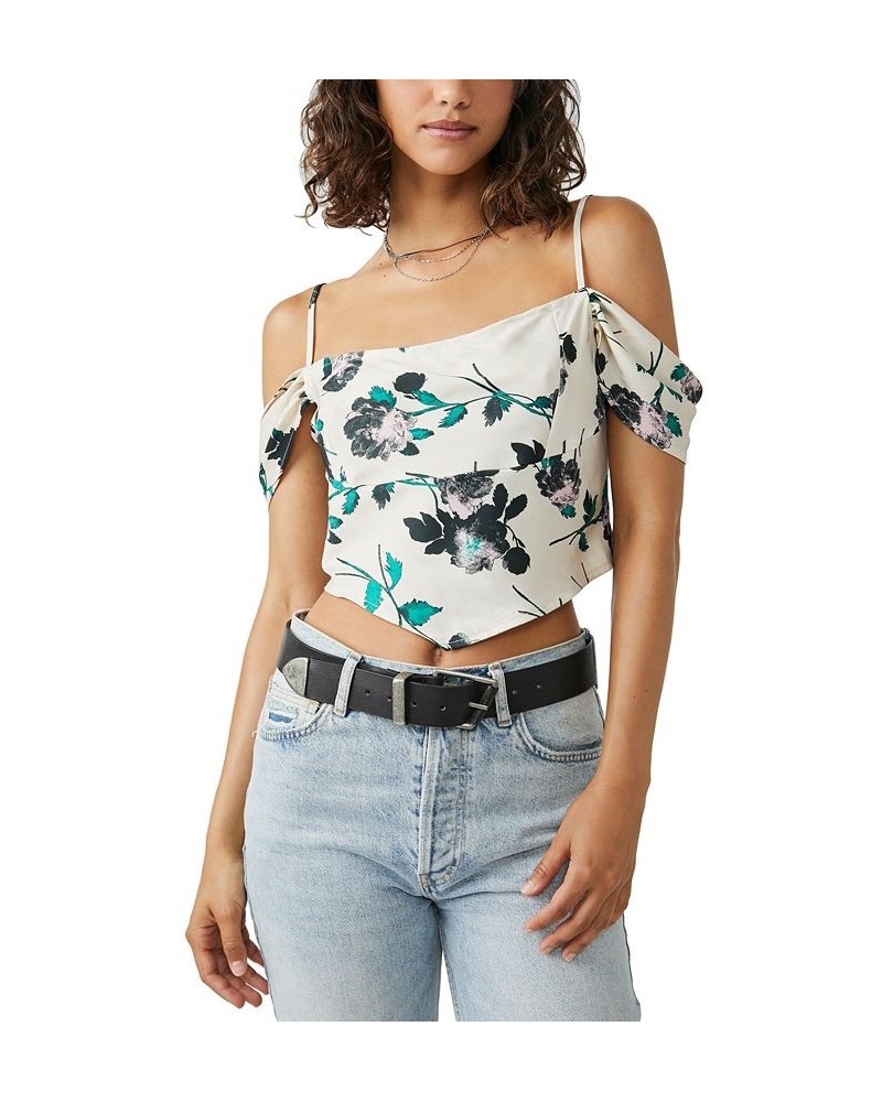 Women's Cassandra Floral-Print Blouse White $30.10 Tops