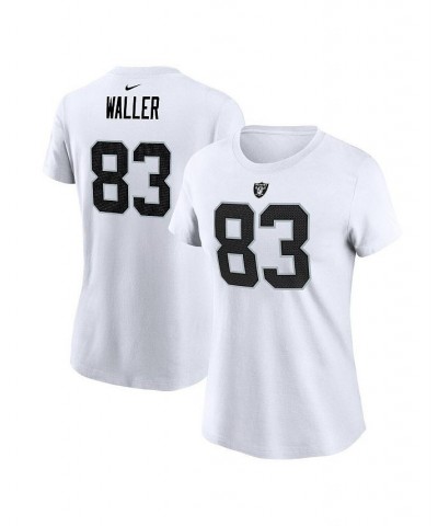 Women's Darren Waller White Las Vegas Raiders Player Name Number T-shirt White $26.99 Tops