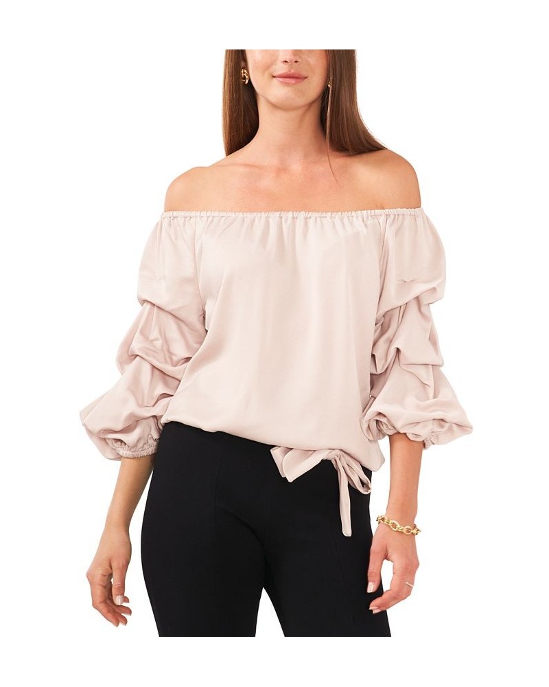 Petite Puff-Sleeve Blouse Champagne Toast $38.71 Tops