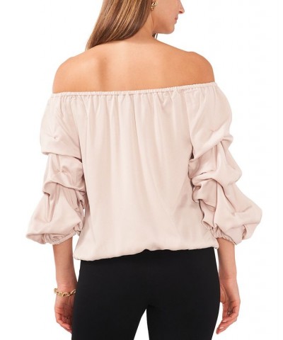 Petite Puff-Sleeve Blouse Champagne Toast $38.71 Tops