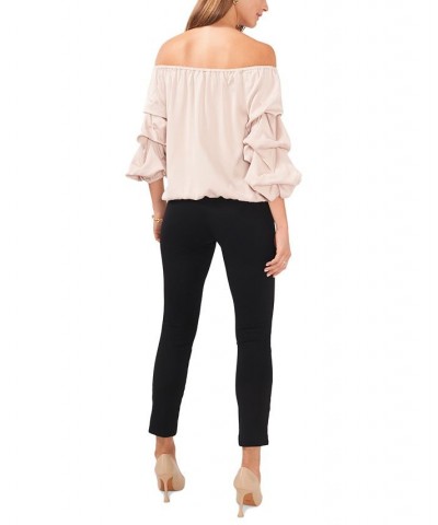 Petite Puff-Sleeve Blouse Champagne Toast $38.71 Tops