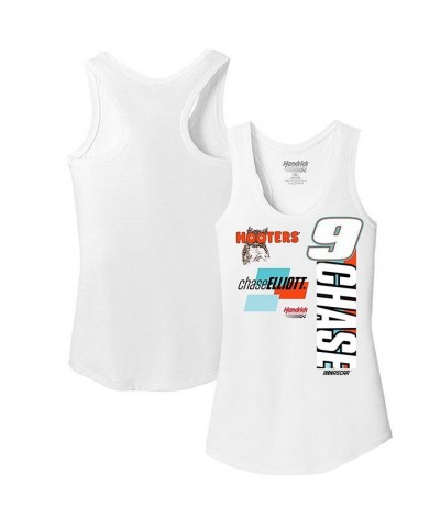 Women's White Chase Elliott Racerback Tank Top White $21.19 Tops