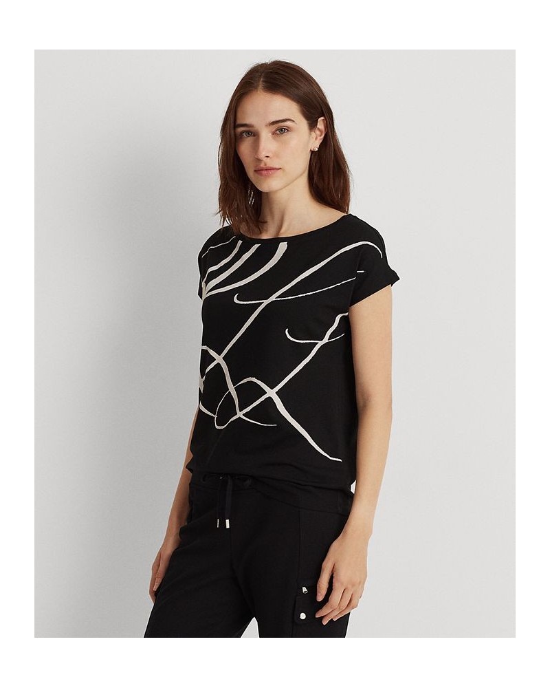 Logo-Print Short-Sleeve Top Black $32.67 Tops