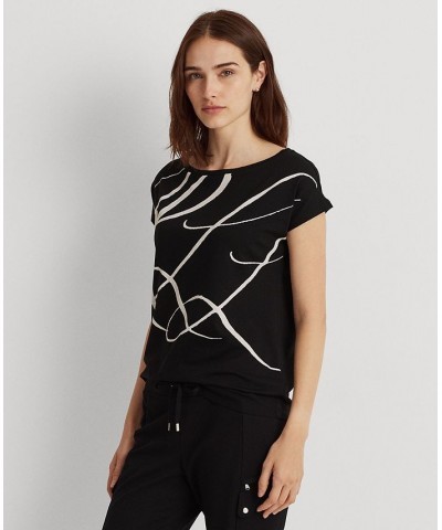 Logo-Print Short-Sleeve Top Black $32.67 Tops