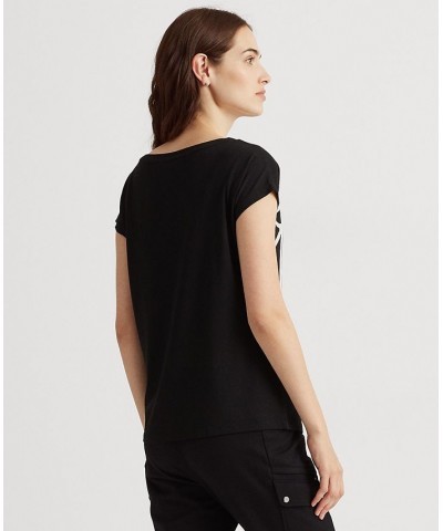 Logo-Print Short-Sleeve Top Black $32.67 Tops