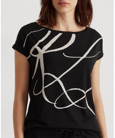 Logo-Print Short-Sleeve Top Black $32.67 Tops