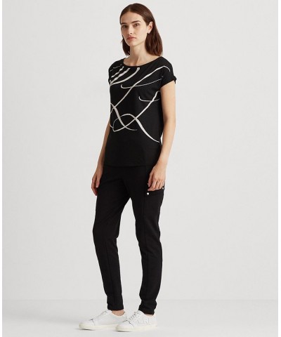 Logo-Print Short-Sleeve Top Black $32.67 Tops