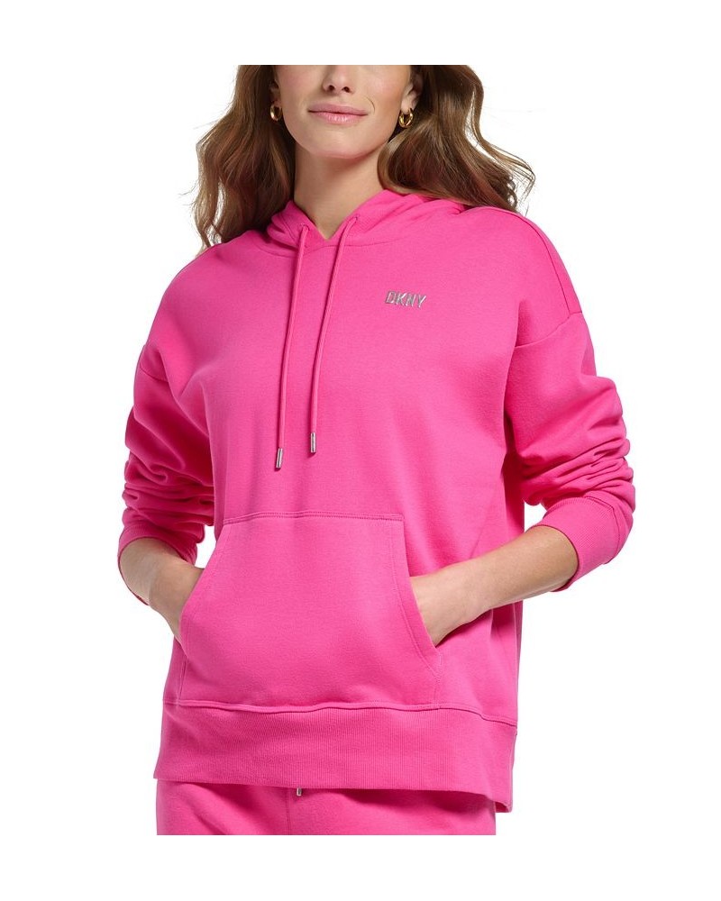 Women's Metallic Logo Hoodie Pink $26.85 Sweatshirts