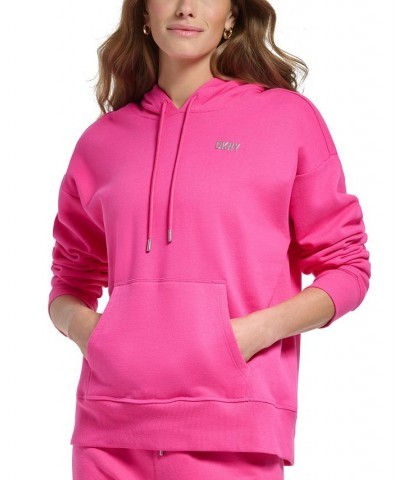 Women's Metallic Logo Hoodie Pink $26.85 Sweatshirts