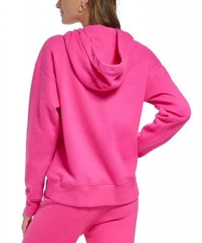 Women's Metallic Logo Hoodie Pink $26.85 Sweatshirts