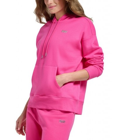 Women's Metallic Logo Hoodie Pink $26.85 Sweatshirts