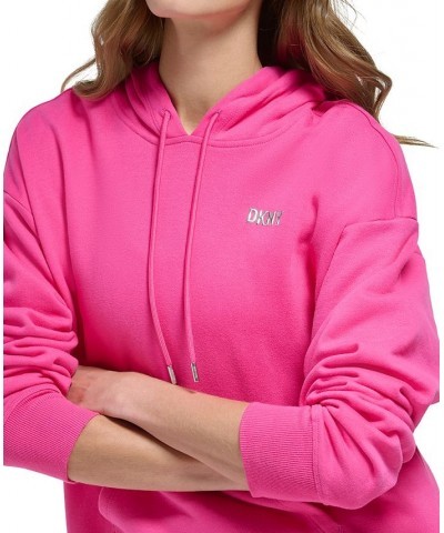 Women's Metallic Logo Hoodie Pink $26.85 Sweatshirts