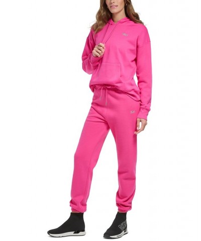 Women's Metallic Logo Hoodie Pink $26.85 Sweatshirts