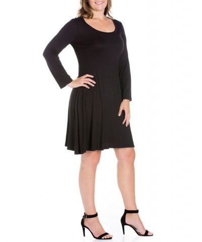 Women's Plus Size Flared Dress Wine $18.80 Dresses