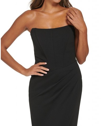 Women's Strapless Front-Slit Evening Gown Black $68.97 Dresses