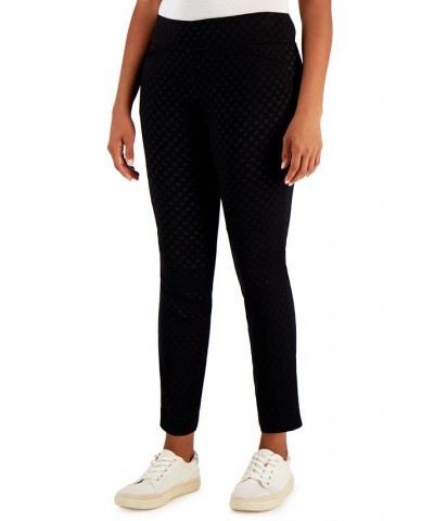 Women's Embossed Dot Pull-On Skinny Pants Classic Black $14.70 Pants