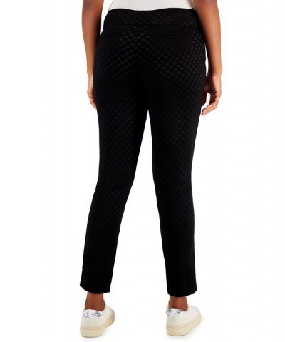 Women's Embossed Dot Pull-On Skinny Pants Classic Black $14.70 Pants