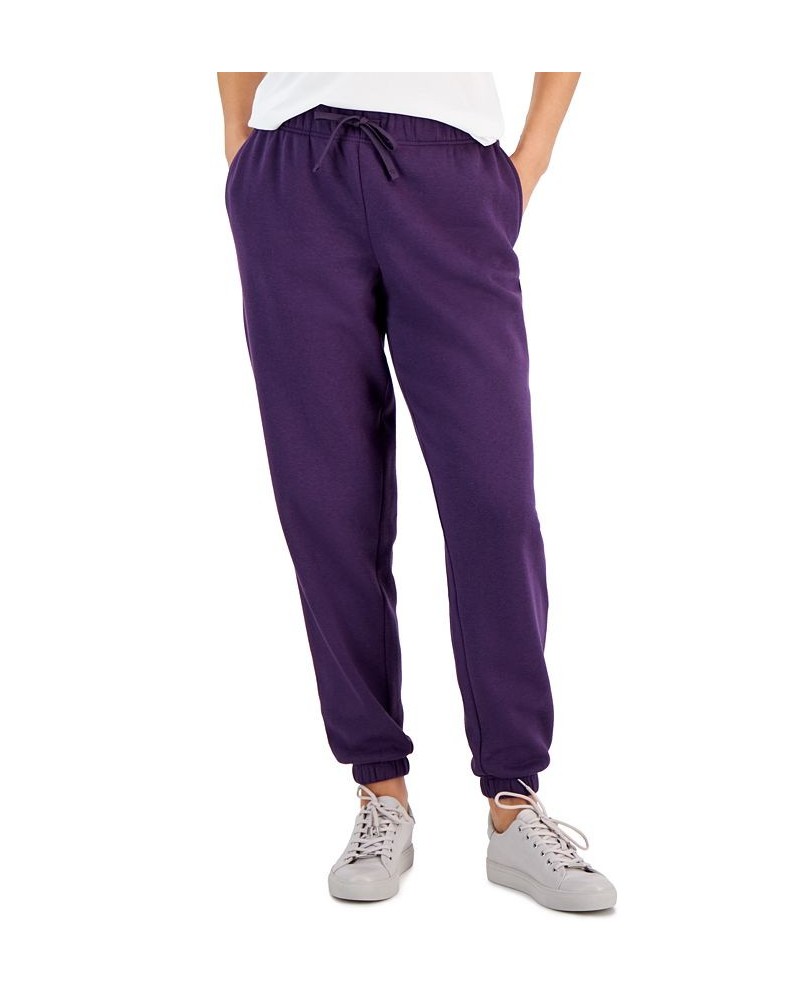 Petite Fleece Jogger Pants Purple $13.86 Pants