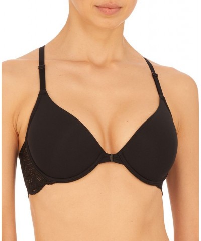 Women's Lush Front Close Lace Racerback Underwire Bra 728309 Black $42.00 Bras